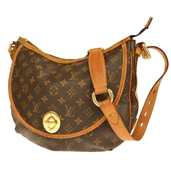 LOUIS VUITTON Tolum GM Shoulder Bag Monogram Leather Brown France M40075 97GA077 - Picture 1 of 16